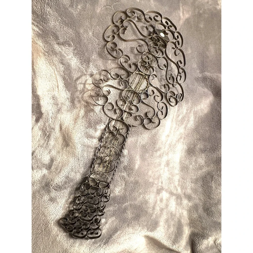 Vintage Mid-Century Wrought Iron Guitar Wall Art - 25